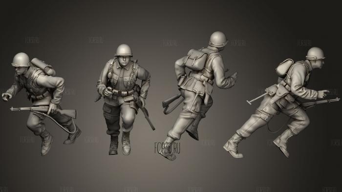Usa soldiers 2 01 stl model for CNC